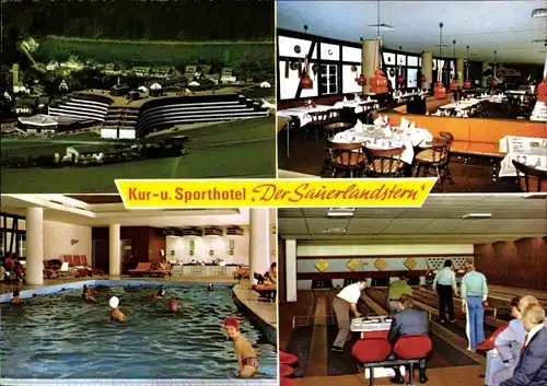 Ak Willingen im Upland Waldeck Hessen, Kur- und Sporthotel Der Sauerlandstern, Schwimmbad, Kegeln