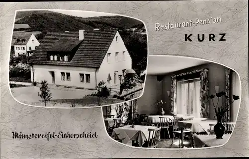 Ak Eicherscheid Bad Münstereifel in Nordrhein Westfalen, Restaurant Pension Kurz, Trierer Straße