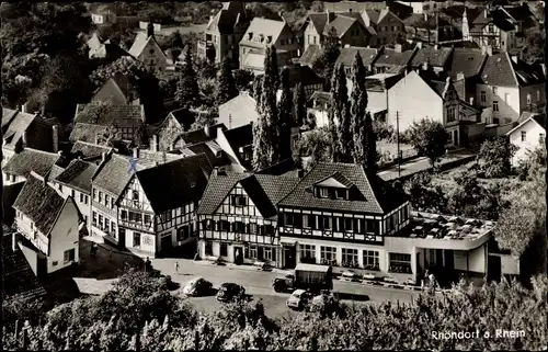 Ak Rhöndorf Bad Honnef am Rhein, Cafe Profittlich, Blick auf den Ort