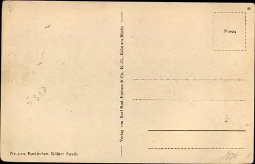 Ak Euskirchen in Nordrhein Westfalen, Kölner Straße, Handlung Kaltwasser