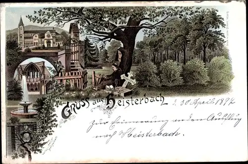 Litho Königswinter am Rhein, Kloster Heisterbach, Ruine