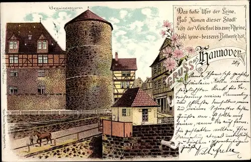 Litho Hannover in Niedersachsen, Beguinenturm