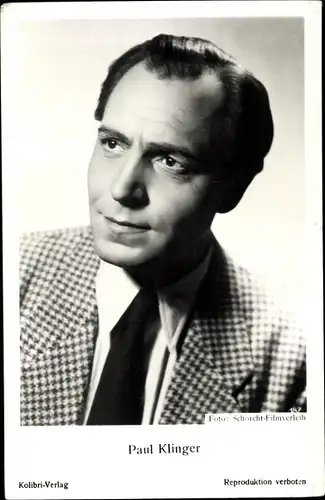 Ak Schauspieler Paul Klinger, Portrait