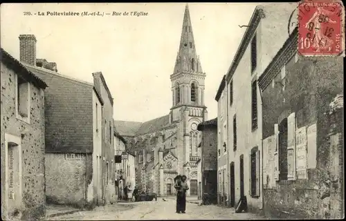Ak La Poitevinière Beaupréau Maine et Loire, Rue de L' Église