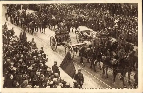 Ak Belgien, L'Artillerie Americaine, Siegesparade