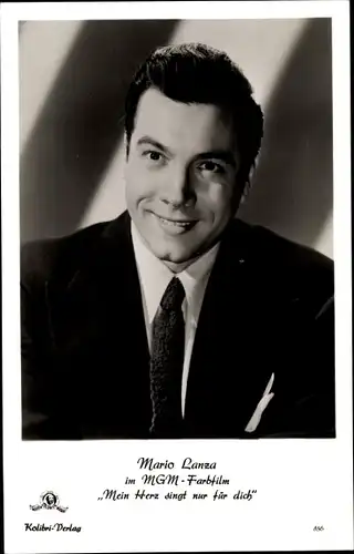 Ak Schauspieler Mario Lanza, Portrait, Mein Herz singt nur für dich