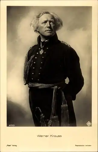 Ak Schauspieler Werner Krauss in Uniform