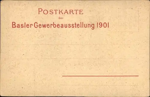 Litho Bâle Basel Stadt Schweiz, Gewerbeausstellung 1901, Bauernwirtschaft