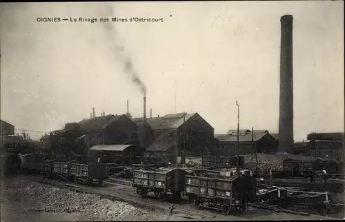 Ak Oignies Pas de Calais, Le rivage des Mines d'Ostricourt