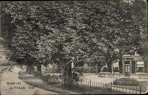 Ak Jutphaas Utrecht Niederlande, Allee, Bäume, Laden