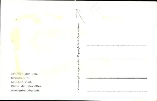 Ak Groningen Niederlande, Wochenbett-Besuch