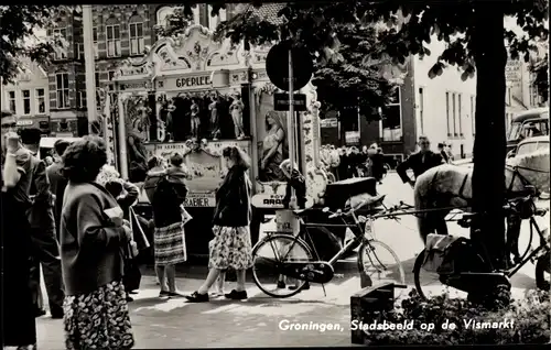 Ak Groningen Niederlande, Stadsbeeld op de Vismarkt