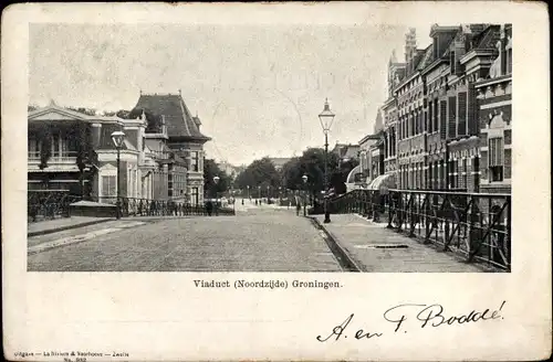 Ak Groningen Niederlande, Viaduct, Noordzijde