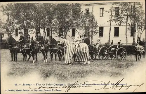 Ak Saumur Maine et Loire, Fete de Saint Georges a l'Ecole de Cavalerie, Ritter