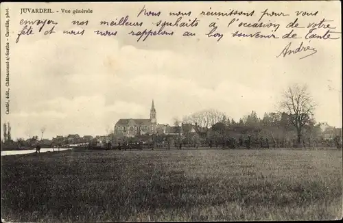 Ak Juvardeil sur Sarthe Maine-et-Loire, Vue Générale