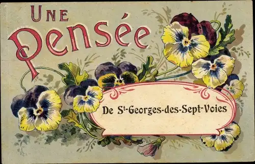 Ak Saint Georges des Sept Voies Maine et Loire, Stiefmütterchen, Une Pensee, Souvenir