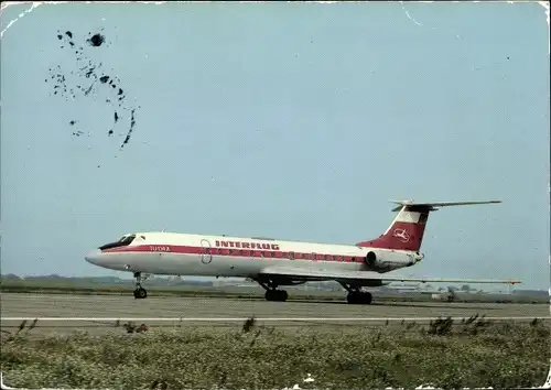 Ak Deutsches Passagierflugzeug der Interflug, Tupolew TU 134 A beim Start