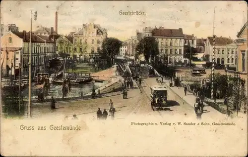 Ak Geestemünde Bremerhaven, Geestebrücke, Tram