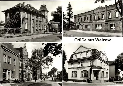 Ak Welzow Niederlausitz, Rathaus, Klubhaus, Spremberger Straße, Kreissparkasse