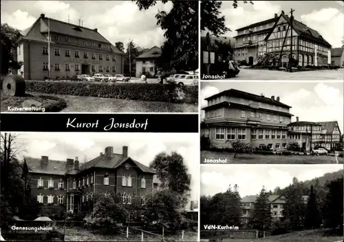 Ak Jonsdorf in Sachsen, Kurverwaltung, Jonashof, VdN-Kurheim, Genesungsheim