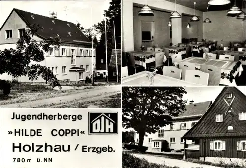 Ak Holzhau Rechenberg Bienenmühle Erzgebirge, Jugendherberge Hilde Coppi, Innen und Außen