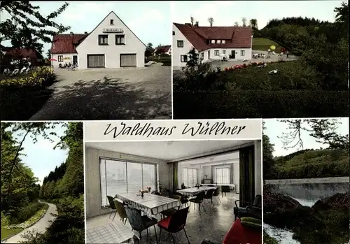 Ak Meerhof Marsberg im Sauerland, Waldhaus Wüllner, See, Wald