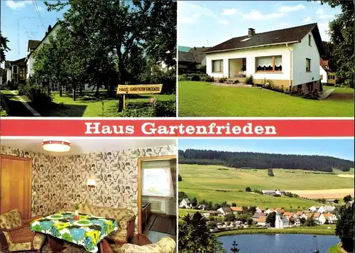 Ak Helminghausen Marsberg im Sauerland, Haus Gartenfrieden, Ort am Diemelsee