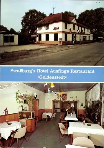 Ak Goldenstedt, Straßburgs Hotel und Ausflugsrestaurant, Kinderparadies, Kegelbahn, Gaststube