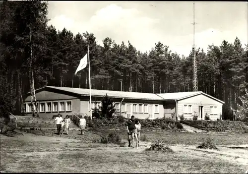 Ak Jabel Mecklenburgische Seenplatte, Bungalowsiedlung Universität Rostock, Wirtschaftsgebäude