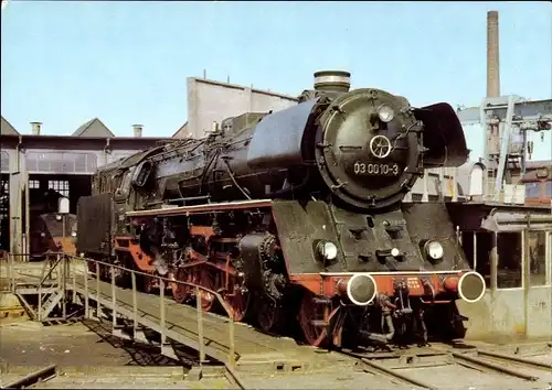 Ak Dampflokomotive BR 03 0010-3 im Bw Stralsund