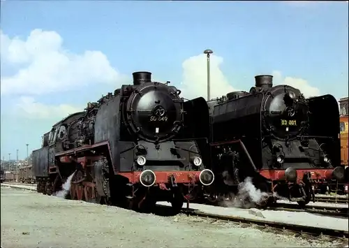 Ak Radebeul Sachsen, Bahnhof Ost, 50849 Bw Reichenbach, O3001 Bw Dresden, Lokomotive