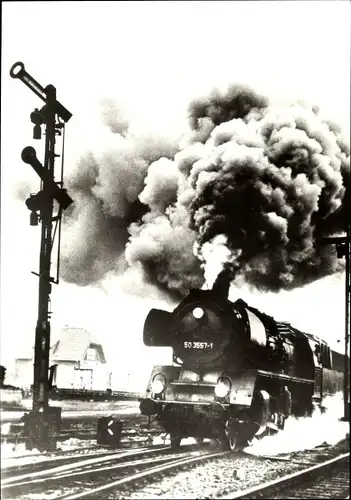 Ak Dampflok in Fahrt, Baureihe 50.35-37, Nahgüterzug 503557-1, Bahnhof Wernigerode