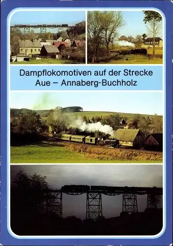 Ak Dampflokomotive auf der Strecke Aue-Annaberg-Buchholz, Schlettau, Markersbach, Walthersdorf