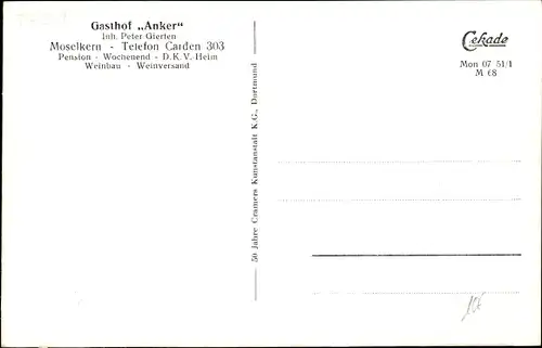 Ak Moselkern an der Mosel, Gasthof Anker