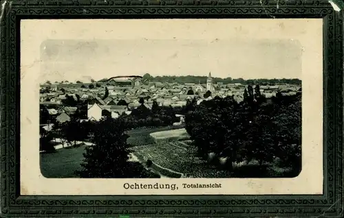 Präge Passepartout Ak Ochtendung in der Eifel, Totalansicht der Ortschaft