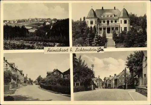Ak Heinrichsort Callnberg Lichtenstein in Sachsen, Straßenpartie, Totale, Gebäude
