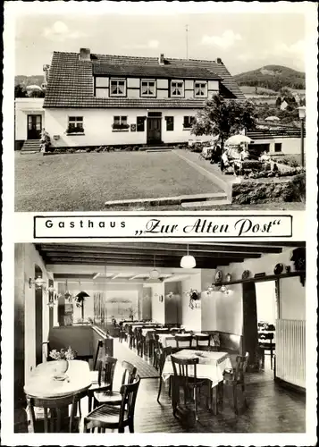 Ak Ittenbach Königswinter am Rhein, Gasthaus Zur Alten Post, Innen- und Außenansicht