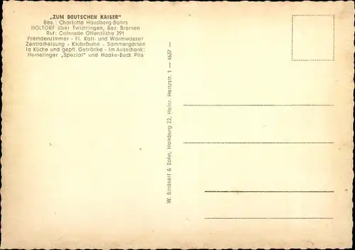 Ak Holtorf Twistringen Niedersachsen, Gasthaus Zum deutschen Kaiser, Innenansicht