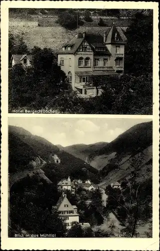Ak Boppard am Rhein, Hotel-Pension Bergschlösschen, Mühltal