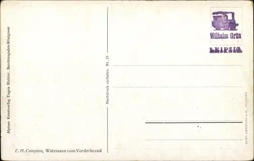 Künstler Ak Compton, Edward Harrison, Watzmann vom Vorderbrand