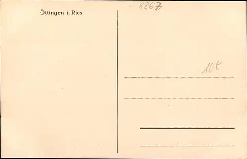 Künstler Ak Oettingen an der Wörnitz in Schwaben, O Rieser Land wie schön du bist, Blick auf Ort