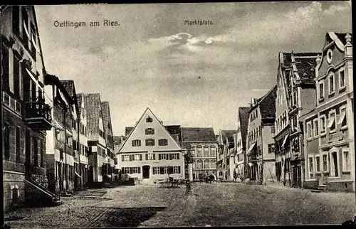 Ak Oettingen am Ries Bayern, Marktplatz