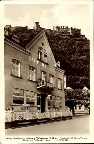 Ak Sankt Goar am Rhein, Hotel Café Hauser