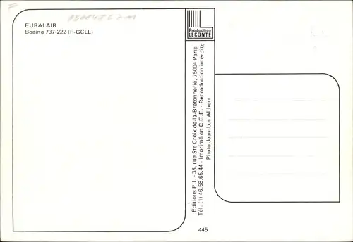 Ak Französisches Passagierflugzeug Euralair, Boeing 737-222, F-GCLL