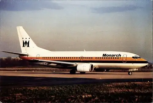 Ak Britisches Passagierflugzeug Monarch Airlines, Boeing 737-3YO, G-MONH, Leeds Bradford Airport