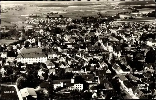 Ak Aichach in Schwaben, Gesamtansicht, Fliegeraufnahme