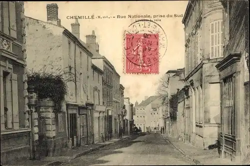 Ak Chemillé Maine-et-Loire, Rue Nationale, prise du Sud