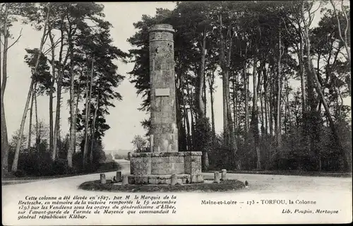 Ak Torfou Maine et Loire, La Colonne, Denkmal