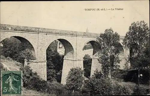 Ak Torfou Maine et Loire, Le Viaduc