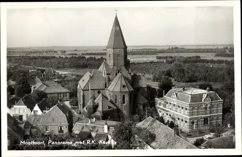 Ak Montfoort Utrecht Niederlande, Panorama met R.K. Kerk